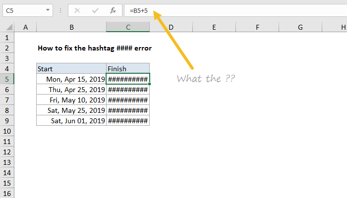 Excel Formula How To Fix The Hashtag Error Exceljet 2438